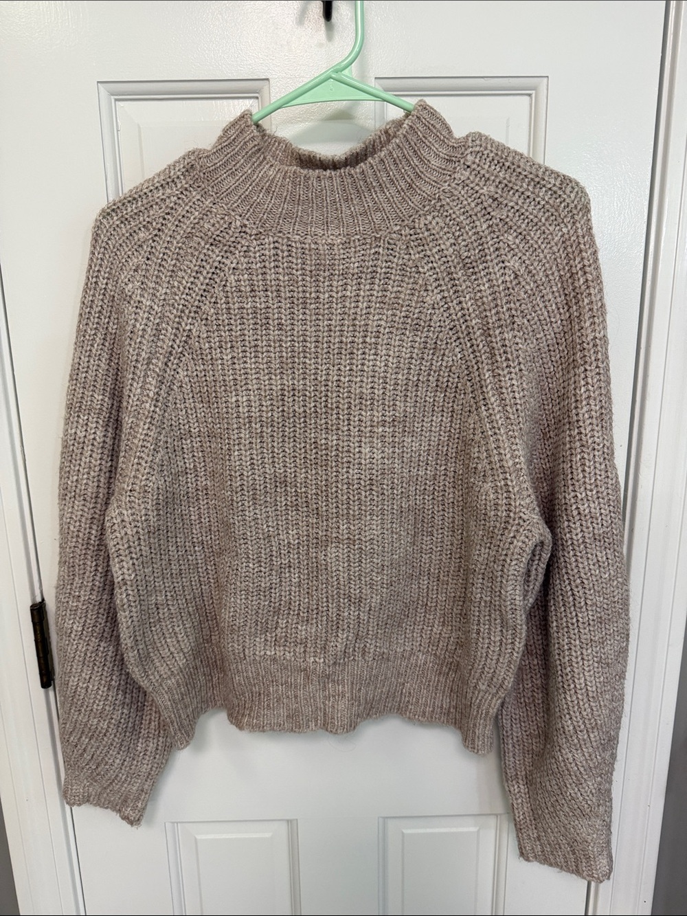 Z Supply Ribbed Mock Neck Sweater in Light Taupe